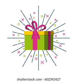 gift box icon over white background. colorful design. vector illustration
