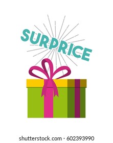 gift box icon over white background. colorful design. vector illustration