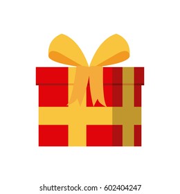 gift box icon over white background. colorful design. vector illustration