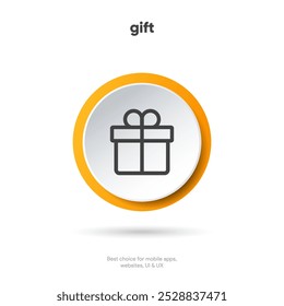 Gift box icon. Gift icon. Gift package symbol. Vector present sign eps10