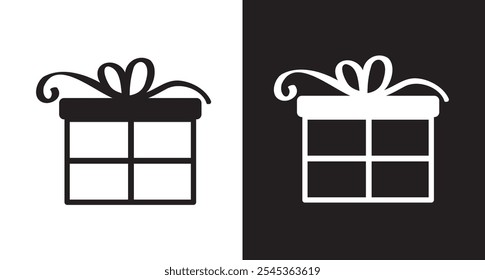 Icono de la caja de regalo, paquete en papel de regalo, icono de regalo de Navidad