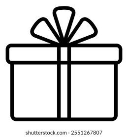 Gift box icon. Present gift box icon. Christmas gift icon illustration on isolated background.
