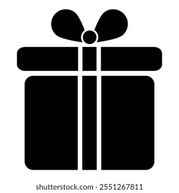 Gift box icon. Present gift box icon. Christmas gift icon illustration on isolated background.