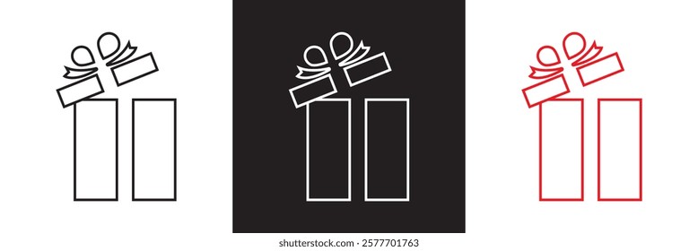 Gift box icon . Present package icon. Surprise business concept. isolated on white and black background. vector illustration. EPS 10