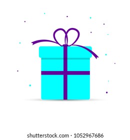 Gift box icon, present symbol, flat design template, vector illustration, 