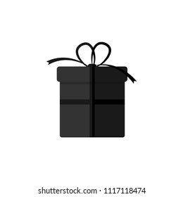 Gift box icon, present symbol, flat design template, vector illustration, 