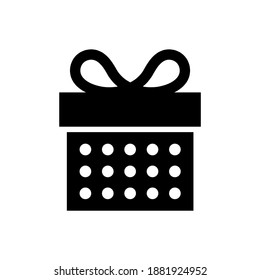 Gift box icon. Present symbol. Christmas box. Surprise with gift box in flat style. Giftbox in linear style. Vector