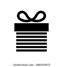 Icono de la caja de regalo. Presentar símbolo. Caja de Navidad. Sorpresa con caja de regalo de estilo plano. Giftbox en estilo lineal. Vector