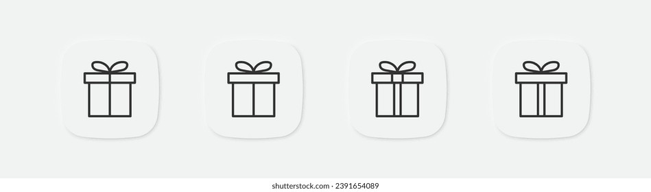 Gift box icon. Present symbol. Surprise for birthday signs.Vector isolated sign.