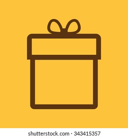 Gift box icon. Present symbol. Flat Vector illustration