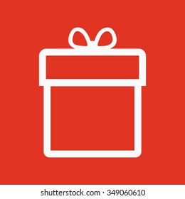 Gift box icon. Present symbol. Flat Vector illustration