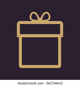 Gift box icon. Present symbol. Flat Vector illustration
