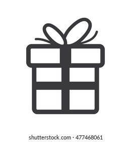 Gift Box Icon, Present Box, Box Icon, UI Flat Icon, Gift Box UI Icon, Flat Line Design, Vector Illustration Background