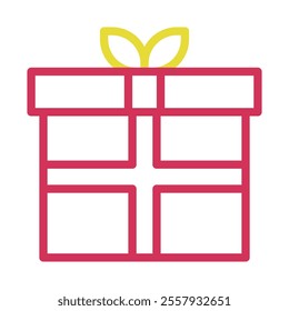 Gift box icon with ribbon. Concept of present, surprise, and celebration.