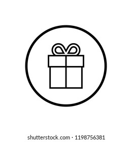 Gift box icon. Gift box with ribbon line icon