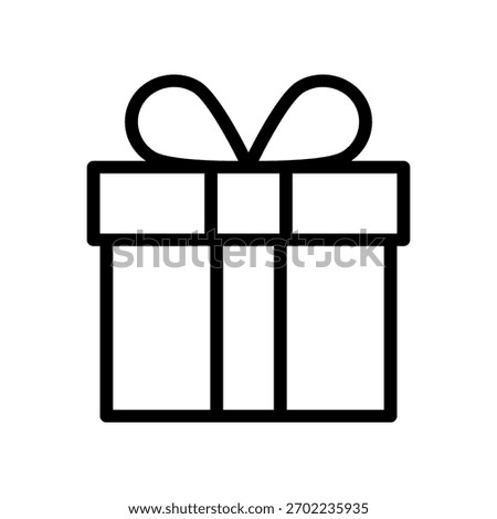 Gift Box Icon With Ribbon. Present Package Illustration For Holiday, Celebration, And Greeting Cards