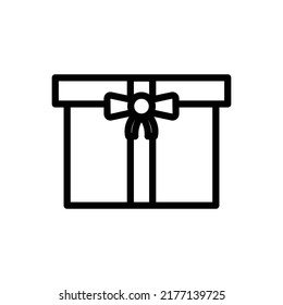 Gift box icon with ribbon. Icon related to wedding. line icon style. Simple design editable