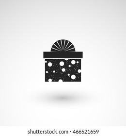 Gift box icon with ribbon, wrapping pattern design vector illustration