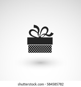 Gift box icon with ribbon, wrapping pattern design vector illustration