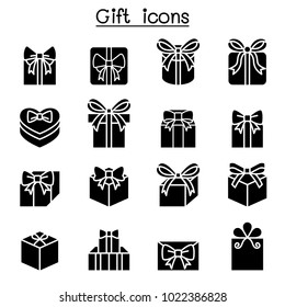 Gift box icon set 