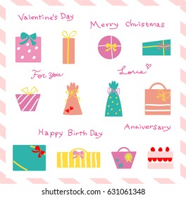 Gift box icon set