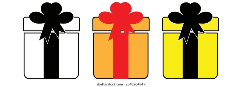 Gift box icon set. Christmas gift box icon vector illustration on white background eps 10.