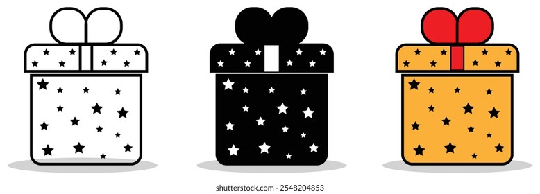 Gift box icon set. Christmas gift box icon vector illustration on white background eps 10.