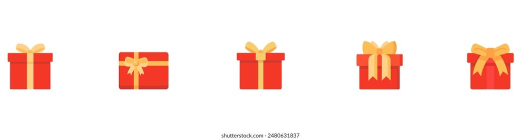 Conjunto de iconos de caja de regalo. Caja de regalo para las vacaciones. Cajas de regalo Abstractas Conjunto de Colección logotipo Diseño de Vector Iconos Ilustración de símbolo. Ilustración vectorial. Gráfico de Vector. EPS 10 