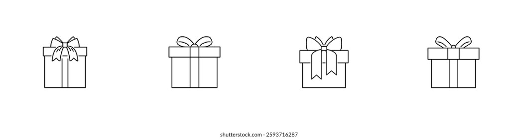 Gift box icon set. Gift box for the holiday. Vector illustration.