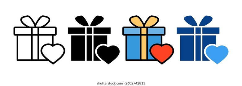 Gift Box Icon Set Multiple Style Collection