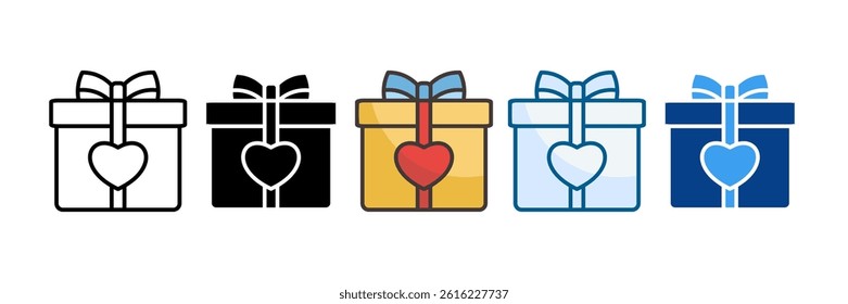 Gift Box Icon Set Multiple Style Collection