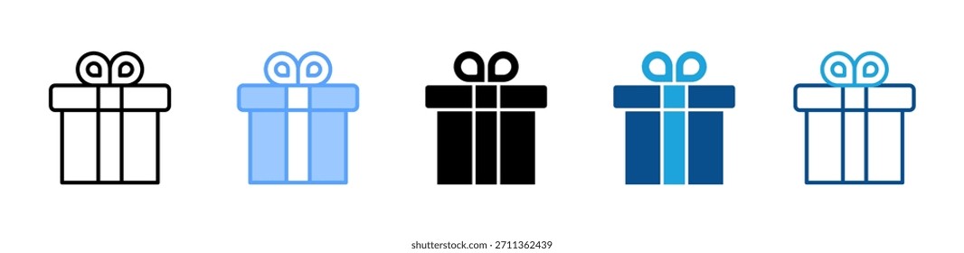 Conjunto de iconos de caja de regalo colección de estilo múltiple