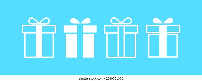 Juego de iconos de la caja de regalo. Presentando el símbolo de regalo de Navidad. Elementos gráficos aislados. Icono de vector