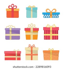 Gift Box Icon Set Vector Design.