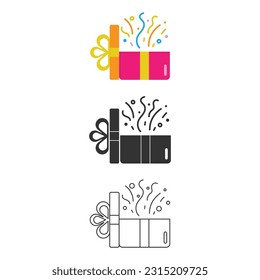 Gift Box Icon Set Vector Design.