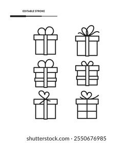 Gift Box Icon Set Vector Design.