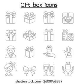 Gift box icon set Vector illustration