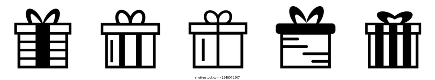 Gift box icon set,Present gift icon collection. Vector