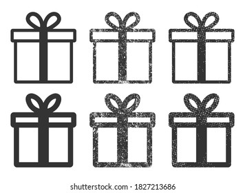 Gift box icon shape silhouette. Birthday or christmas present logo sign symbol. Vector illustration image. Isolated on white background.	
