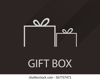 Gift box. Icon. Silhouette in a flat style. Vector illustration.