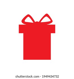 Gift Box Icon Silhouette Isolated on White Background