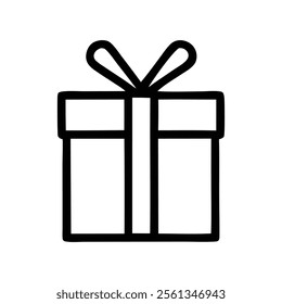 Gift box icon silhouette vector in Trendy Flat style. Gift boxes with ribbon icons illustration. Gift box flat line isolated design on a white background.