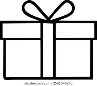 Gift box icon silhouette vector in Trendy Flat style. Gift boxes with ribbon icons illustration. Gift box flat line isolated design on a white background.