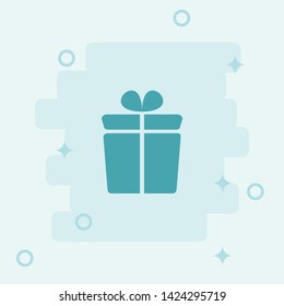 Gift Box Icon. Simple icon, blue colored icon illustration. 