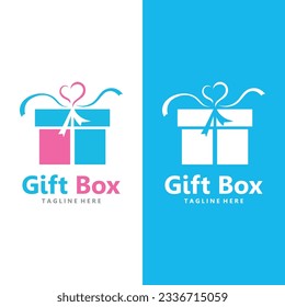 Gift Box Icon Simple Design Isolated on White Background.