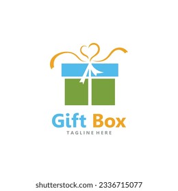 Gift Box Icon Simple Design Isolated on White Background.