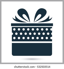 Gift box icon. Simple design for web and mobile