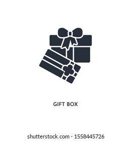 gift box icon. simple element illustration. isolated trendy filled gift box icon on white background. can be used for web, mobile, ui.