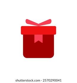 gift box icon, simple flat style, logo sign symbol vector illustration pictogram, isolated on white for mobile app