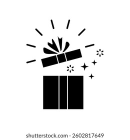 gift box icon, simple flat style, illustration, logo sign symbol pictogram template, for ui or ux isolated on white for mobile app, editable
